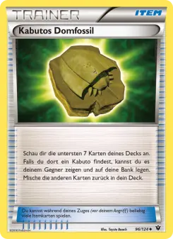 Pokémon-Karte Kabutos Domfossil 096/124