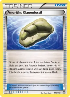 Pokémon-Karte Anoriths Klauenfossil 100/114
