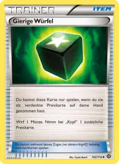 Pokémon-Karte Gierige Würfel 102/114