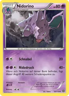 Pokémon-Karte Nidorino 044/114