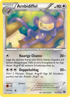 Pokémon-Karte Ambidiffel 091/114