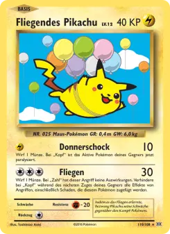 Pokémon-Karte Fliegendes Pikachu 110/108