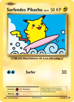 Pokémon-Karte Surfendes Pikachu 111/108