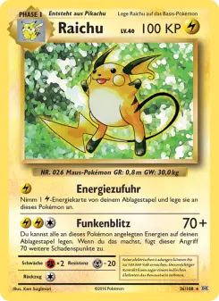 Pokémon-Karte Raichu 036/108