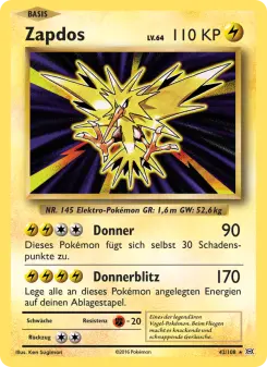 Pokémon-Karte Zapdos 042/108