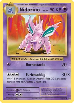 Pokémon-Karte Nidorino 044/108