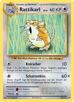 Pokémon-Karte Rattikarl 067/108