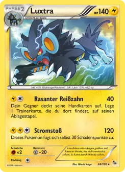 Pokémon-Karte Luxtra 034/106