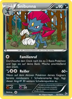 Pokémon-Karte Snibunna 052/106