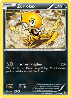 Pokémon-Karte Zurrokex 058/106