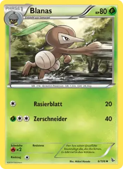 Pokémon-Karte Blanas 006/106