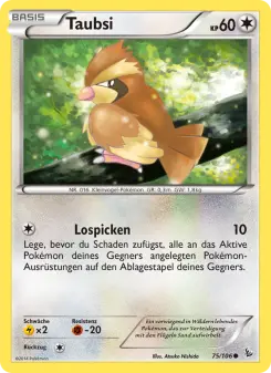 Pokémon-Karte Taubsi 075/106