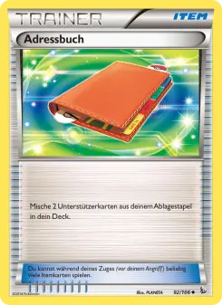 Pokémon-Karte Adressbuch 092/106