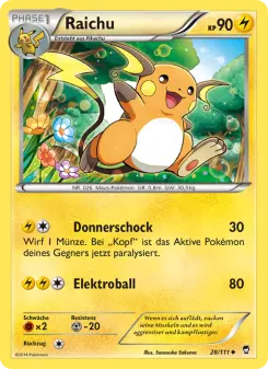 Pokémon-Karte Raichu 028/111