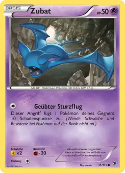 Pokémon-Karte Zubat 031/119