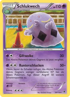 Pokémon-Karte Schlukwech 038/119