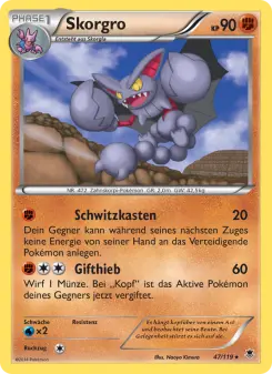 Pokémon-Karte Skorgro 047/119