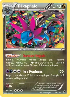 Pokémon-Karte Trikephalo 074/119