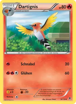 Pokémon-Karte Dartignis 009/119