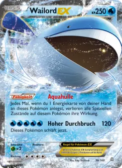 Pokémon-Karte Wailord EX 038/160