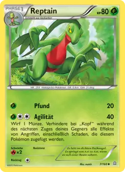 Pokémon-Karte Reptain 007/160