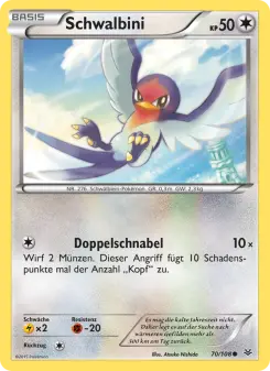 Pokémon-Karte Schwalbini 070/108
