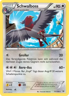 Pokémon-Karte Schwalboss 071/108