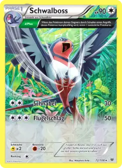 Pokémon-Karte Schwalboss 072/108