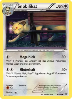 Pokémon-Karte Snobilikat 062/098