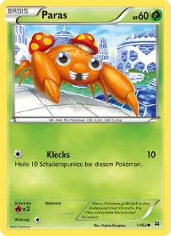 Pokémon-Karte Paras 001/162