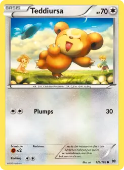 Pokémon-Karte Teddiursa 121/162