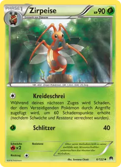 Pokémon-Karte Zirpeise 006/122