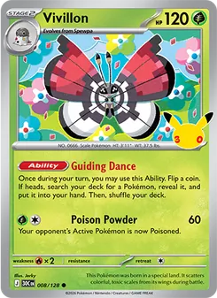 Pokémon-Karte Vivillon 008/128