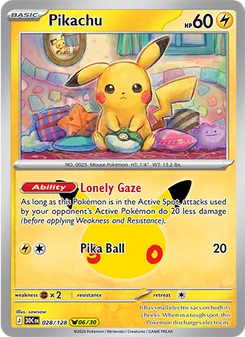 Pokémon-Karte Pikachu 028/128
