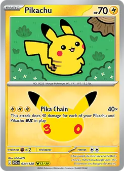 Pokémon-Karte Pikachu 034/128