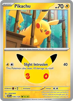 Pokémon-Karte Pikachu 036/128