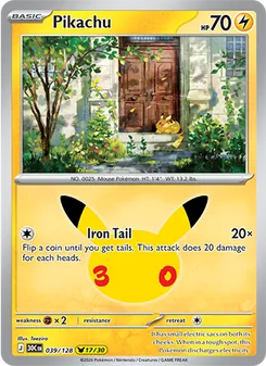 Pokémon-Karte Pikachu 039/128