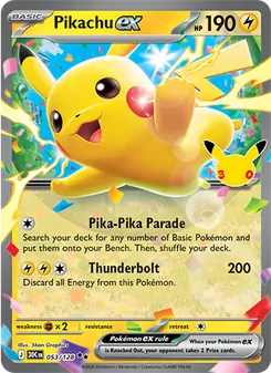 Pokémon-Karte Pikachu ex 053/128