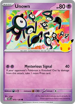 Pokémon-Karte Unown 072/128