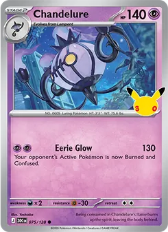 Pokémon-Karte Chandelure 075/128