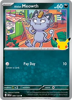 Pokémon-Karte Alolan Meowth 089/128