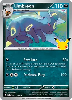 Pokémon-Karte Umbreon 091/128