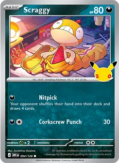 Pokémon-Karte Scraggy 094/128