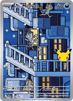 Pokémon-Karte Alolan Meowth 139/128