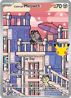 Pokémon-Karte Galarian Meowth 141/128