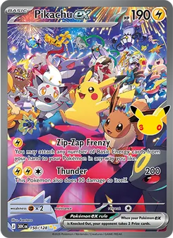 Pokémon-Karte Pikachu ex 150/128