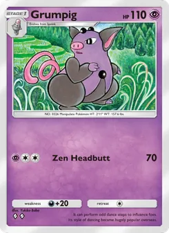 Pokémon-Karte Grumpig 072/155