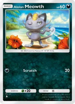 Pokémon-Karte Alolan Meowth 108/155