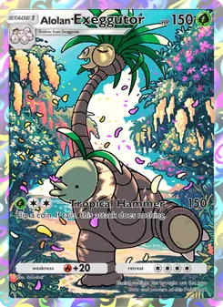 Pokémon-Karte Alolan Exeggutor 156/155