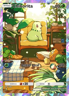 Pokémon-Karte Chikorita 162/161